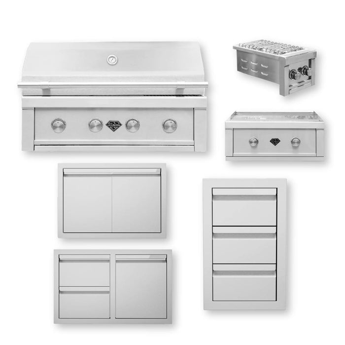 The Outdoor Plus Diamond Grill Signature Collection 4 BBQ Island Kit
