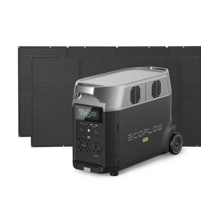 EcoFlow Delta Pro Portable Power Station with 2 400w solar panels