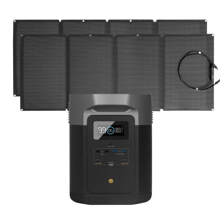 EcoFlow Delta Max 2000 with 2 160w portable solar panels