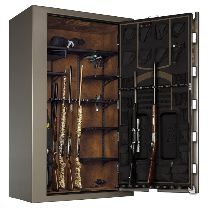 browning tall 49 gun safe open and stocked