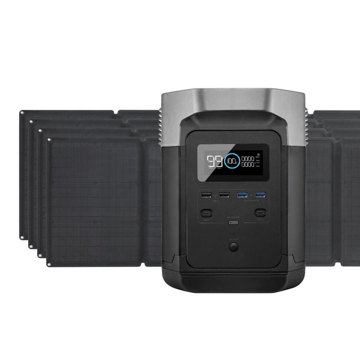 EcoFlow Delta portable power station with 4 100w solar panels