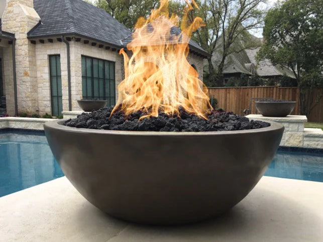 The Outdoor Plus Sedona round fire pit narrow ledge