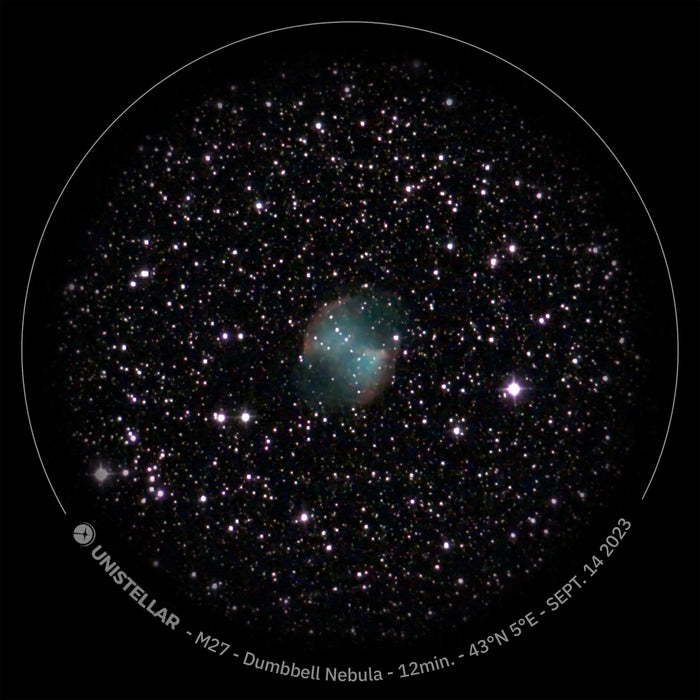 Unistellar Odyssey Pro view of dumbbell nebula