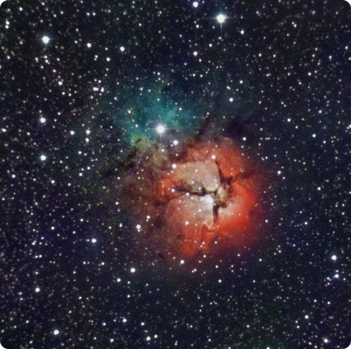 stunning colorful nebula seen with unistellar odyssey pro